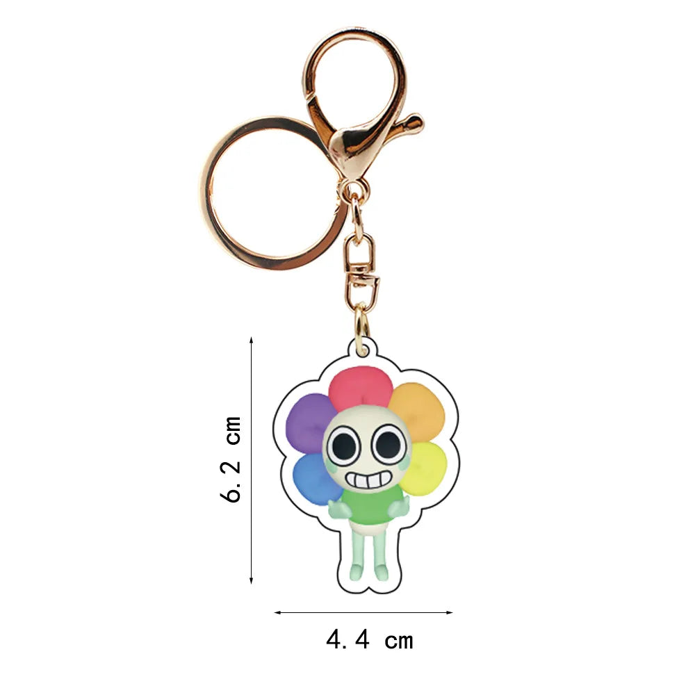 Acryl Schlüsselanhänger 6 cm mit antik goldener Eisenlegierung Unisex