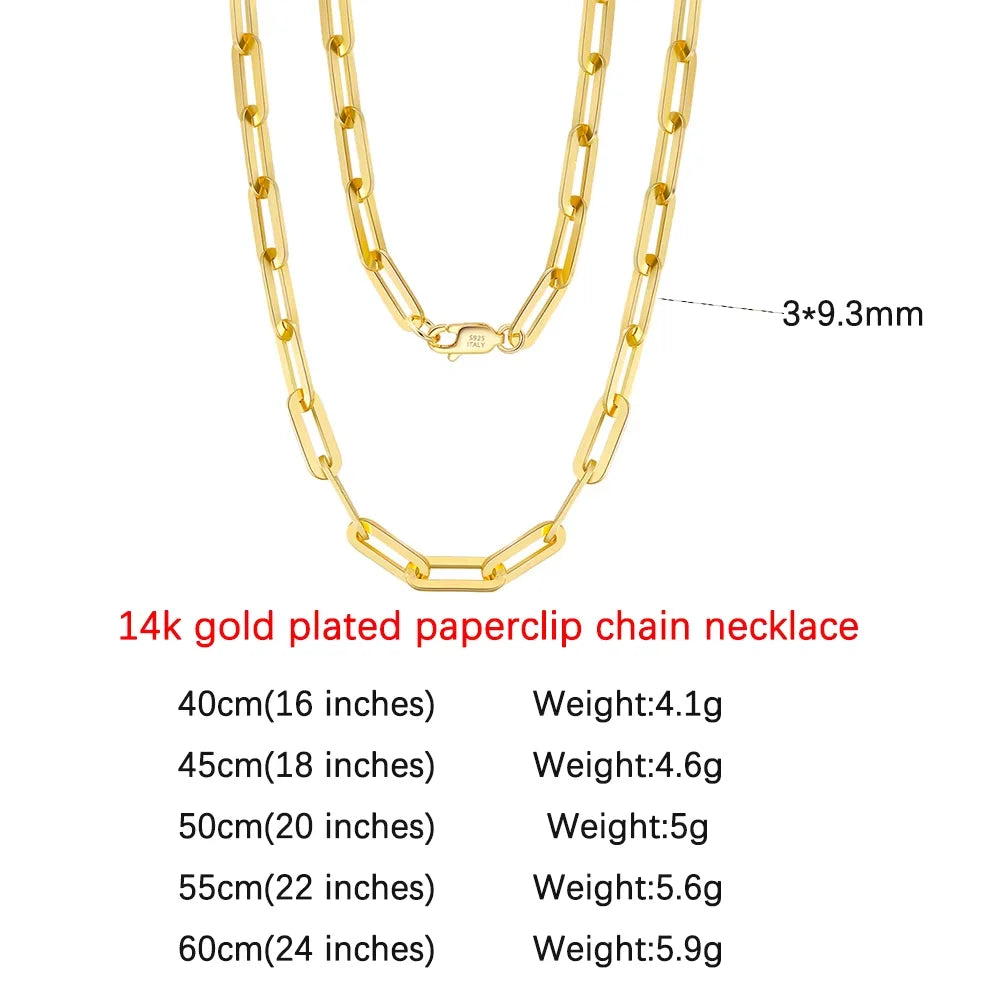 Orsa Jewels 14K vergoldete 925er Sterlingsilber Halskette Büroklammer