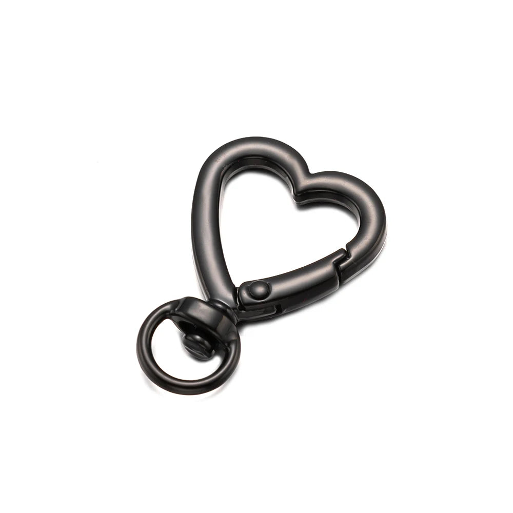 5er Set drehbare Metall-Karabiner mit Herzverschluss für Schmuck DIY