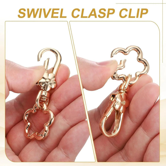 2er Set drehbare Karabiner Verschlüsse mit Blumen Design