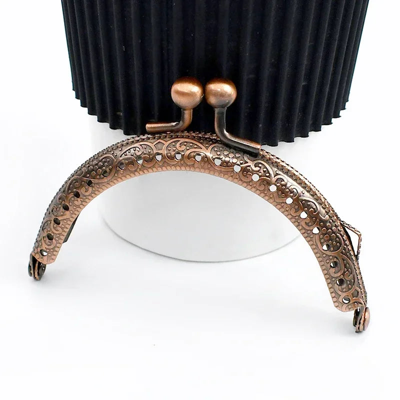 Elegante Metall-Taschengriffe 85 mm mit Kussverschluss, 5 oder 10 Stück