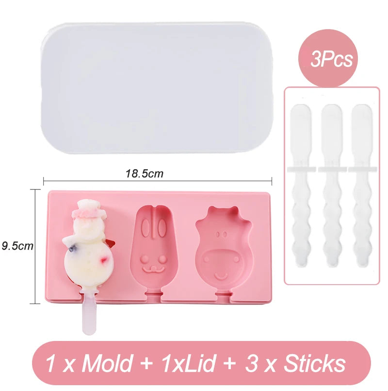 Silikon Eisformen mit Deckel für kreative Obst- und Tier-Popsicles