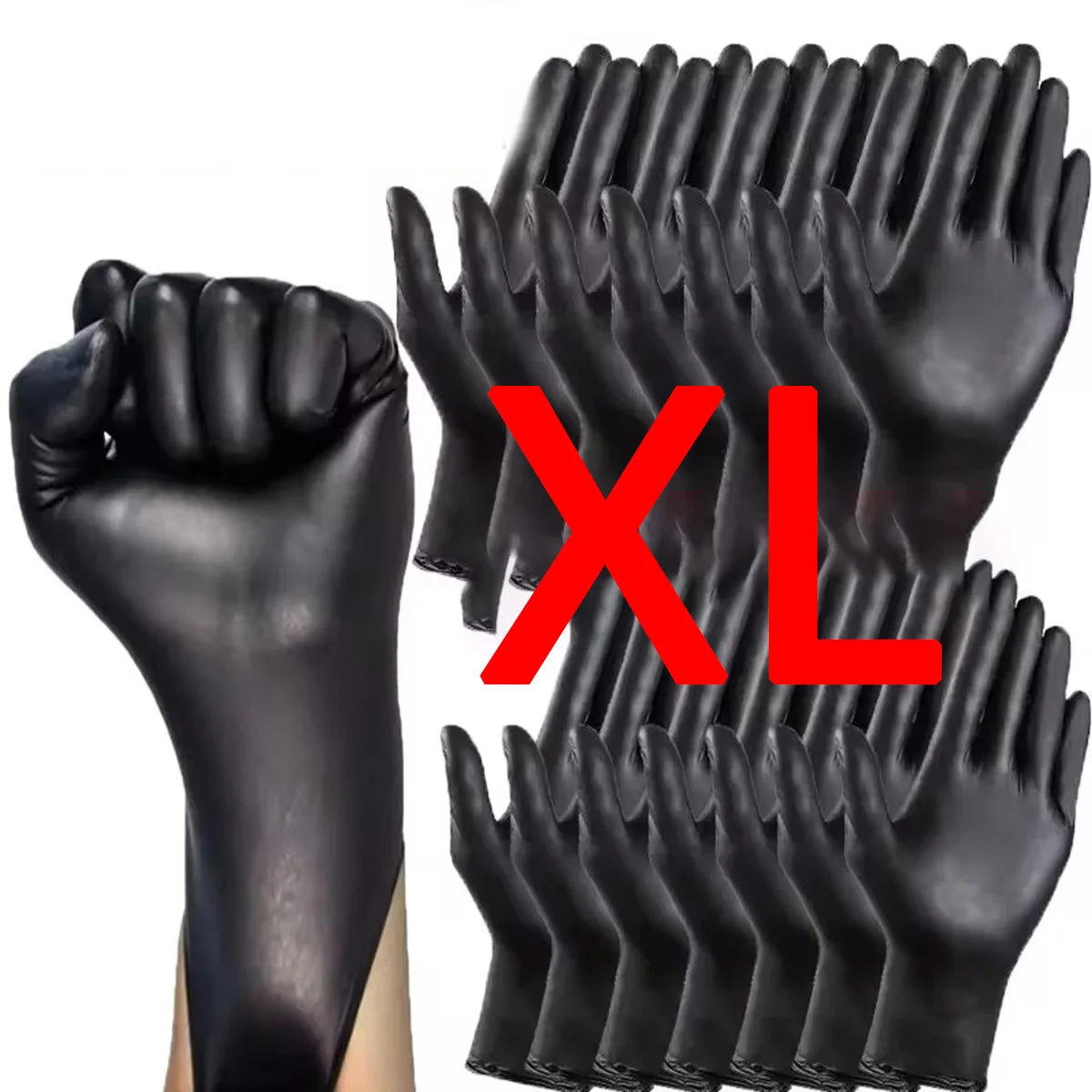 Robuste schwarze Nitrilhandschuhe 6 Mil, latexfrei – Schutz für Haushalt - Arbeit