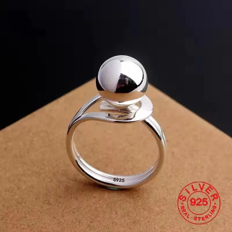 Verstellbarer Silberring mit hohlen Linien, stylischer Punk-Schmuck Unisex