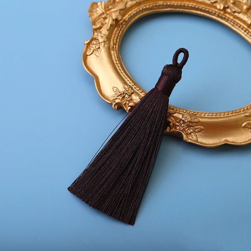 10er Set 8cm Seiden-Quasten zum Basteln für Schmuck - Lesezeichen