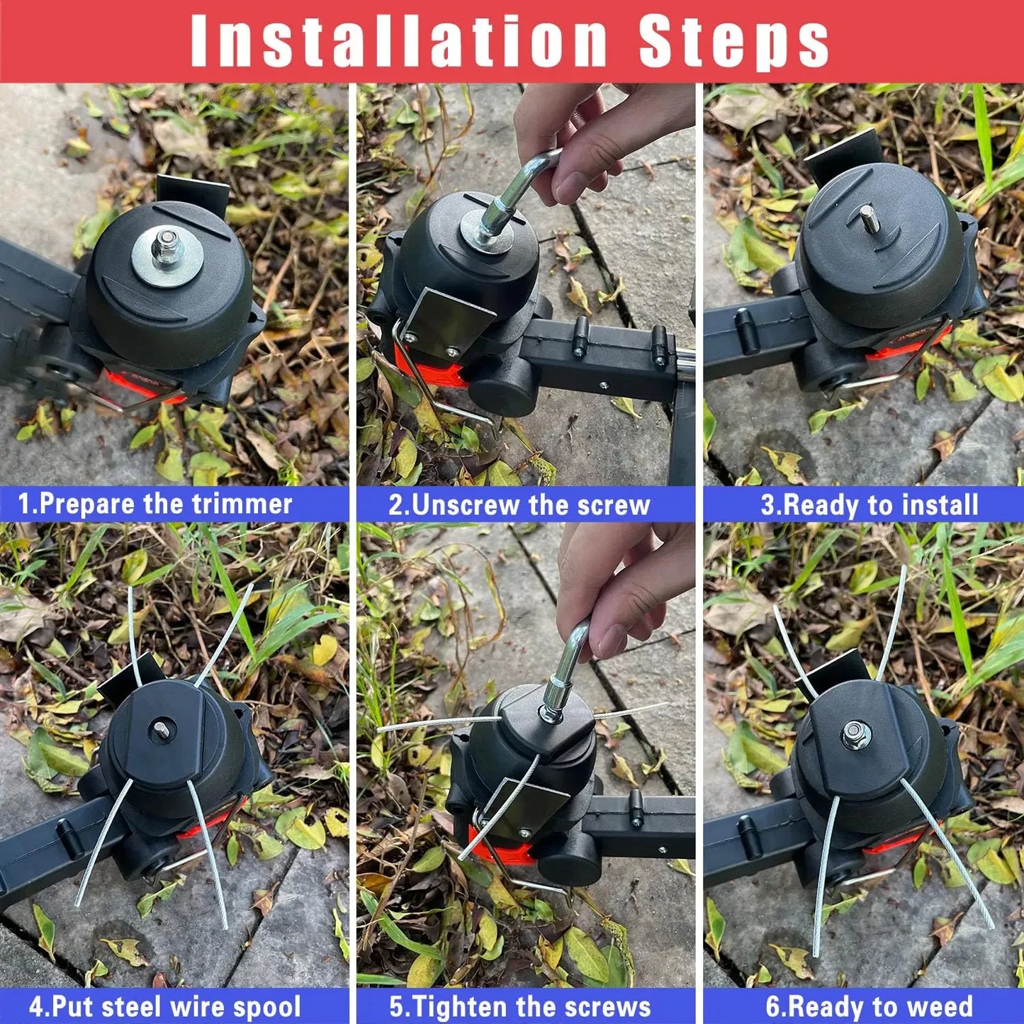 Stahl Draht Trimmerkopf Ersatz für Gras Trimmer Unkrautfresser Gartenpflege
