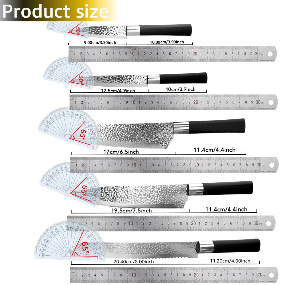 Küchenmesser Chef 7CR17 440C Edelstahl Antihaftklinge Brotschneider Utility Santoku Set