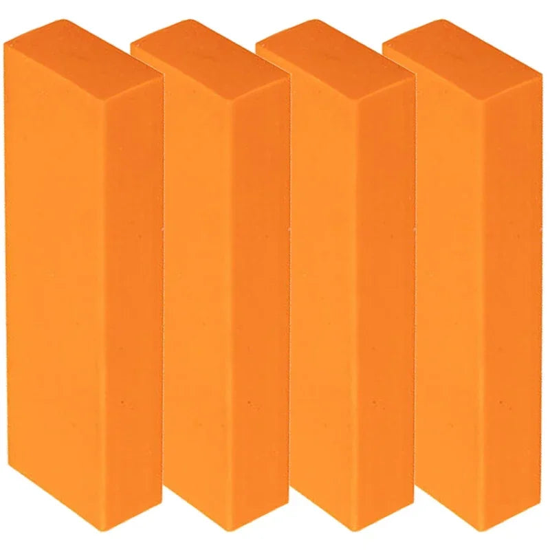 "Effektive Oberflächenbearbeitung: 4 orange Gummi-Schleifpads, langlebig & umweltfreundlich"