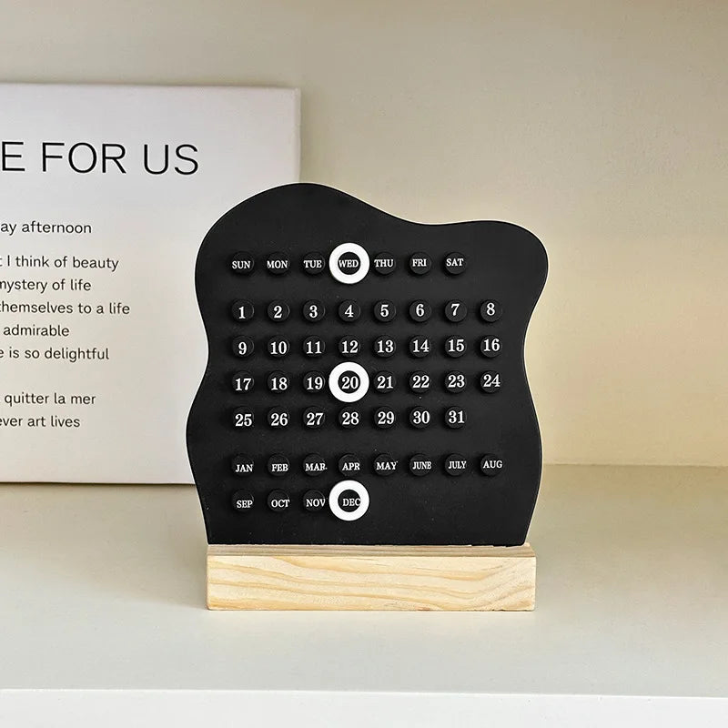 Montessori Holz Kalender: Einstellbar, nachhaltig - stilvoll für Büro - Zuhause