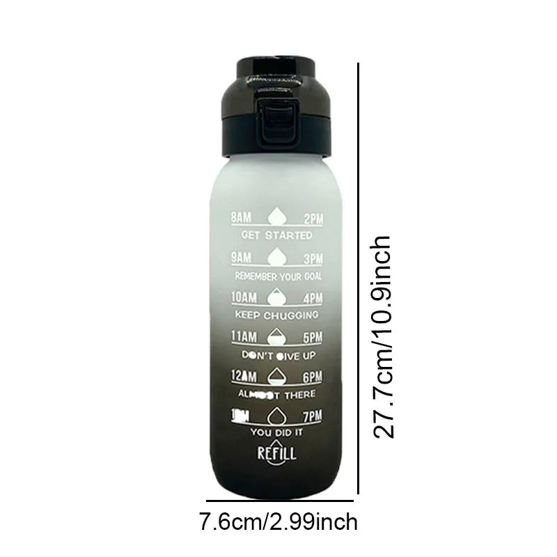 LUSQI 1000ML Geschmackswasser Flasche mit Stroh & 5 Geschmackspods