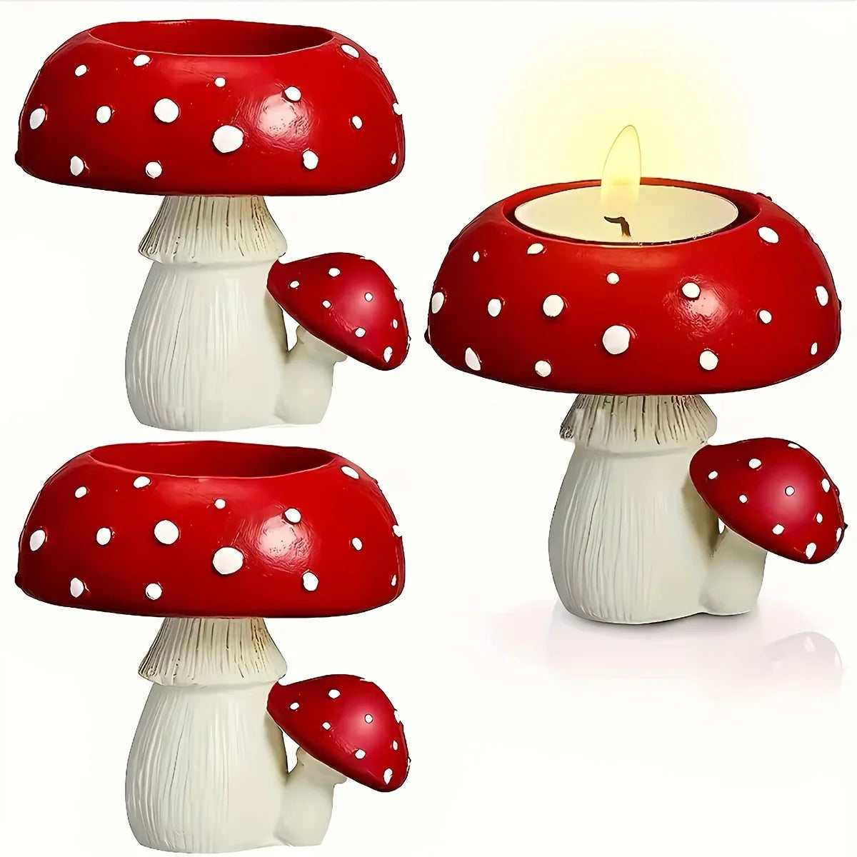 Simulation Kleine Pilz Kerzenhalter als Dekoration und Ornament