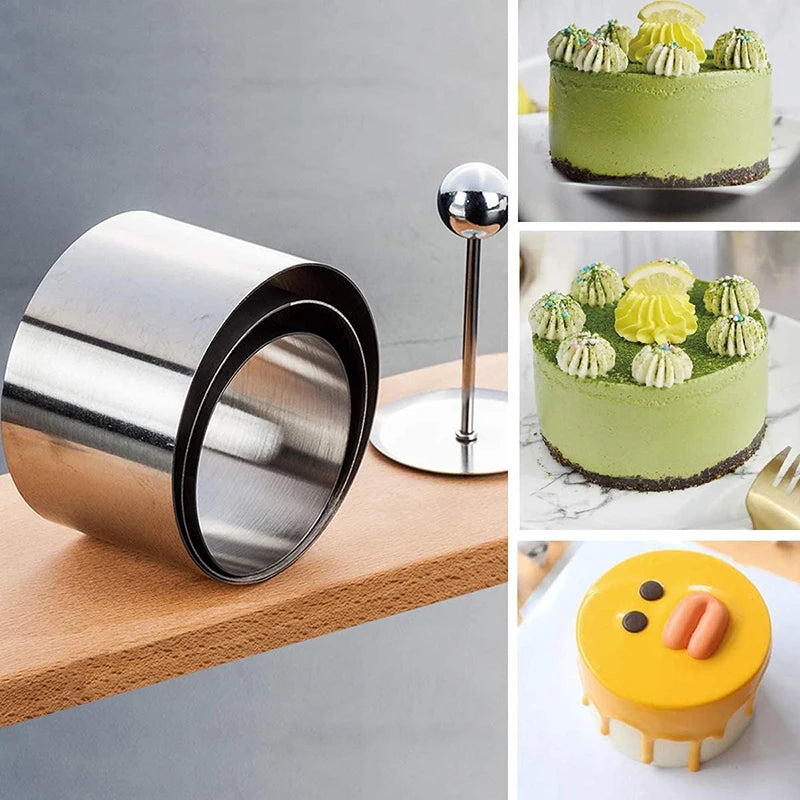 Edelstahl Kuchenmousse Ring mit Deckel für präzises Formen und Dekorieren