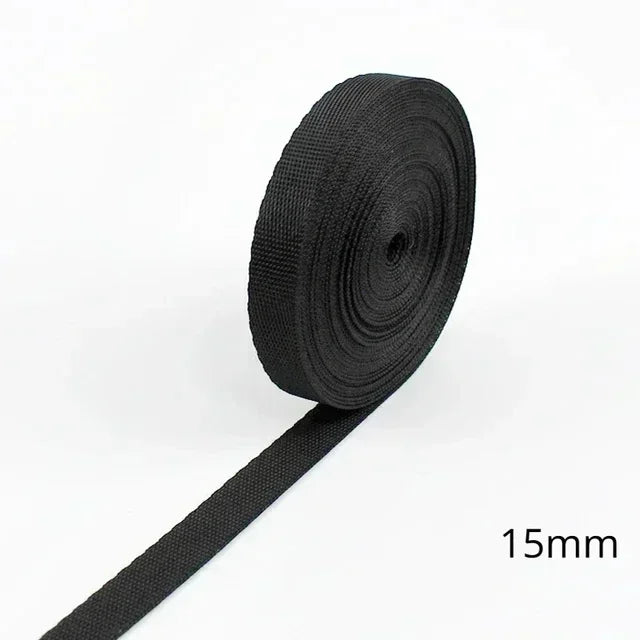 Schwarzes Nylon Gurtband 10-100mm für Taschen Rucksäcke Sicherheitsriegel
