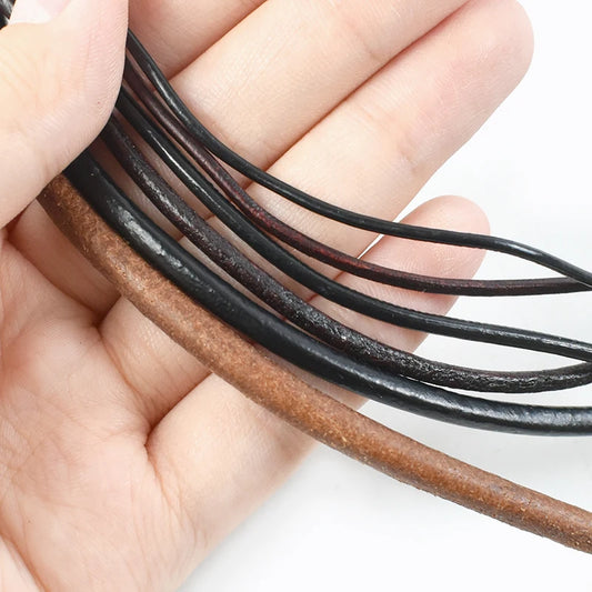 Rundes Kunstlederband 1-10mm, 2-3m Seil für Armband Tasche Heimtextil-Yabubest - Home & More