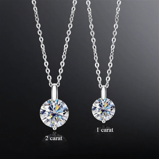Modische 925 Silber Moissanit Halskette für Paare und Frauen