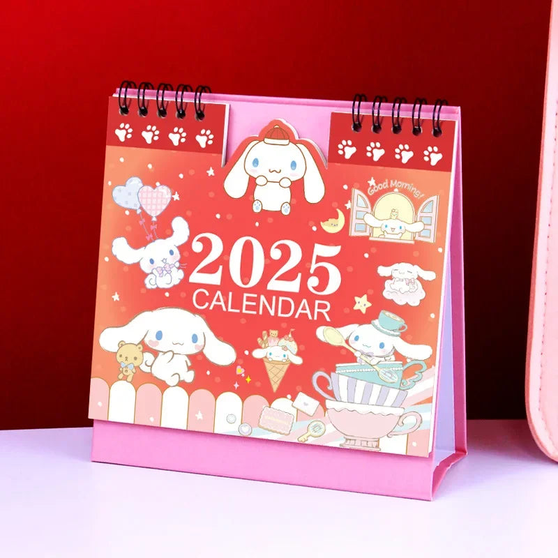 Charmanter 2025 Tischkalender mit kawaii Design und täglicher - monatlicher Planung