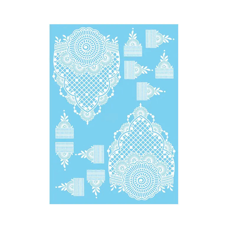 Weiße Henna Temporäre Tattoos für Frauen Hand Mehndi Party Körperkunst