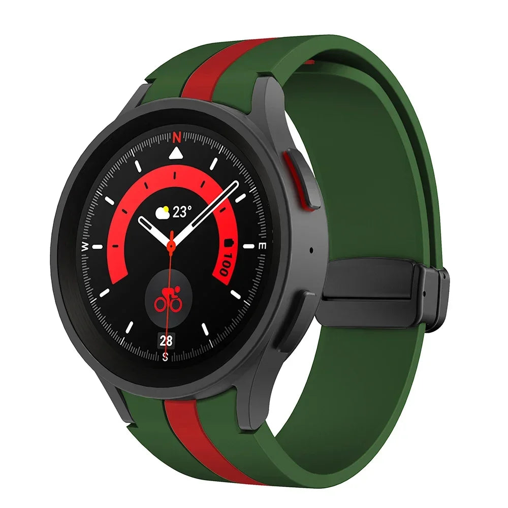 Komfort - Stil vereint: Atmungsaktives Silikonarmband mit Magnetschnalle für Galaxy Watch