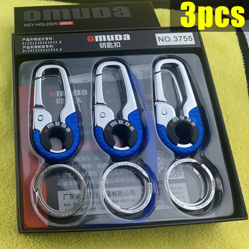 Robuster Edelstahl-Schlüsselbund 3er Set mit Karabiner – Sicher - Vielseitig