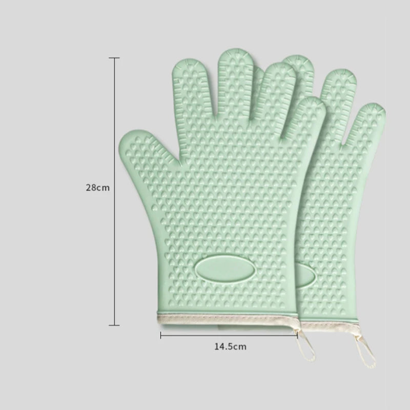 Hitzebeständige Silikonhandschuhe Mikrowellen Backhandschuhe rutschfest