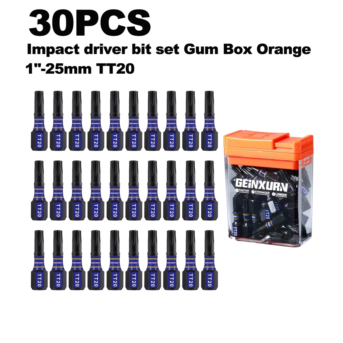30x Schlagfeste Torx Magnet Schrauber-Bits S2-Stahl mit Aufbewahrungsbox