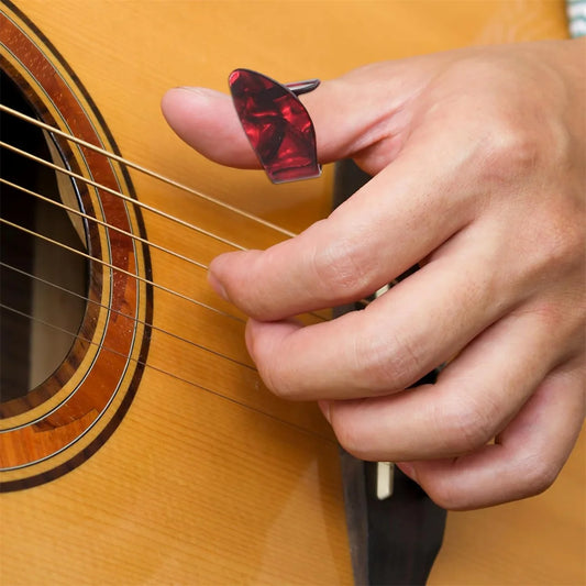 4er Set Zelluloid Daumen- und Finger-Plektren für Saiteninstrumente