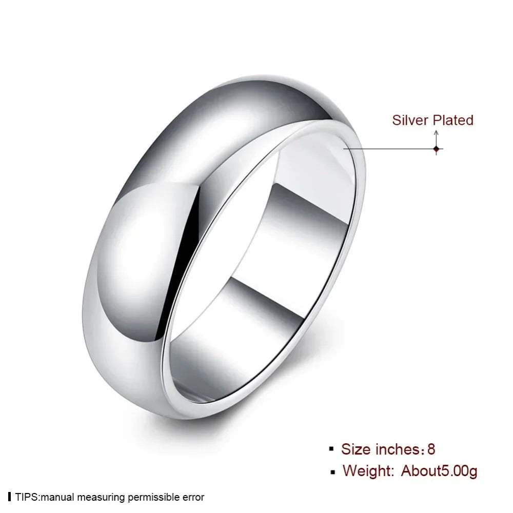 Eleganter 925 Sterlingsilber Ring für Damen in Größen 5-11, schlicht - rund