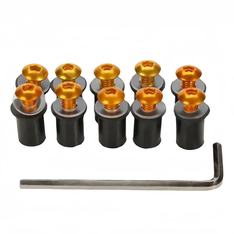 10er Set M5 16 mm Aluminium Gummi Muttern für Motorrad Windschutzscheibe-Yabubest - Home & More