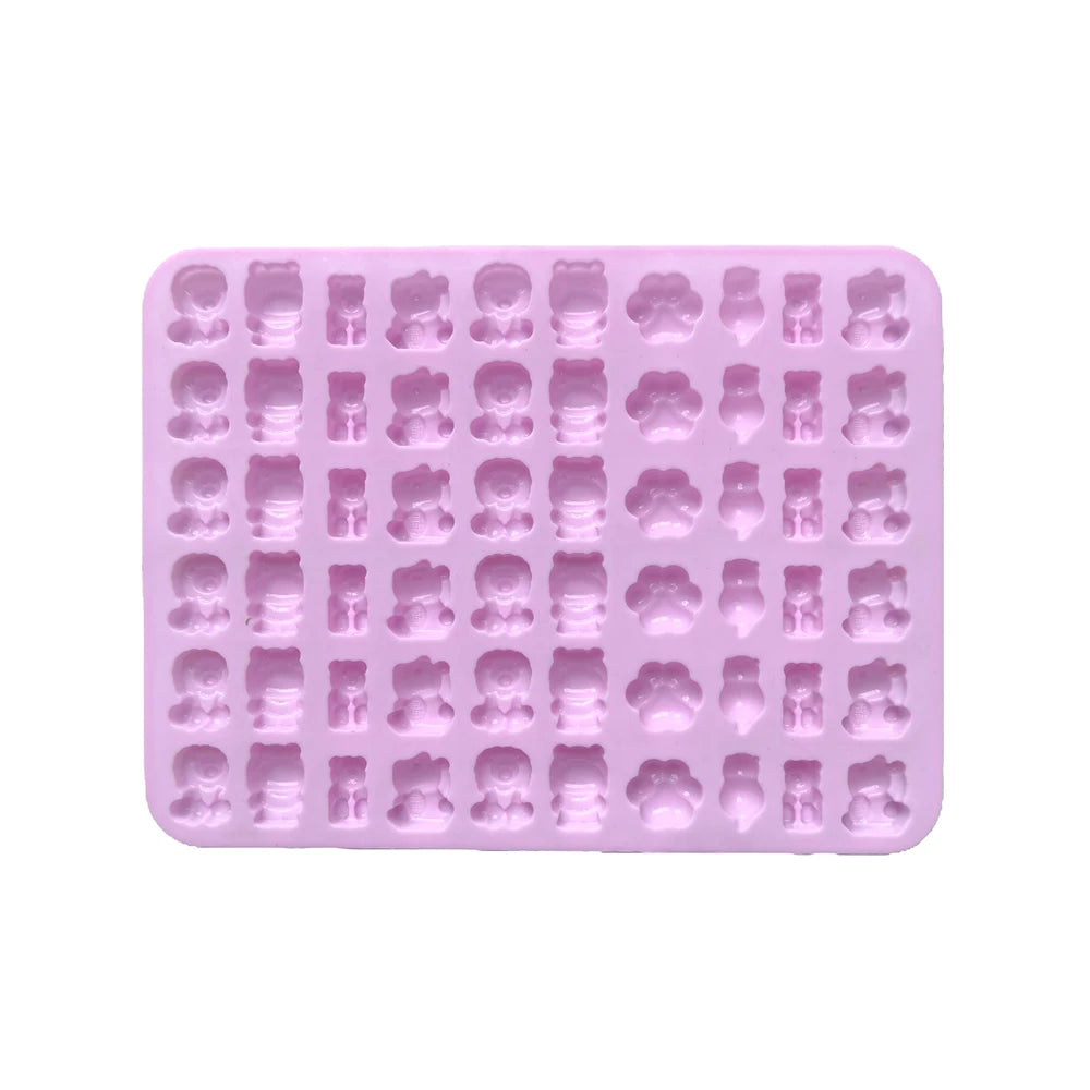 Silikonform mit 60 Kammern in Tierform für Backen und Süßigkeiten