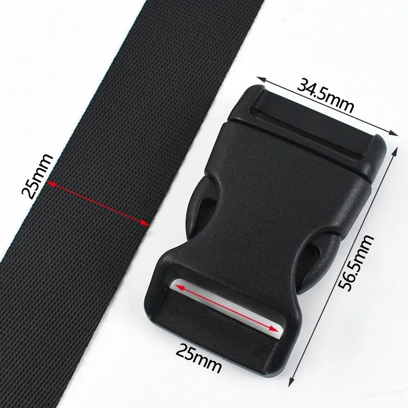 Schwarz Kunststoff Schnellverschluss Schnallen 10-25mm für Gurtband, DIY