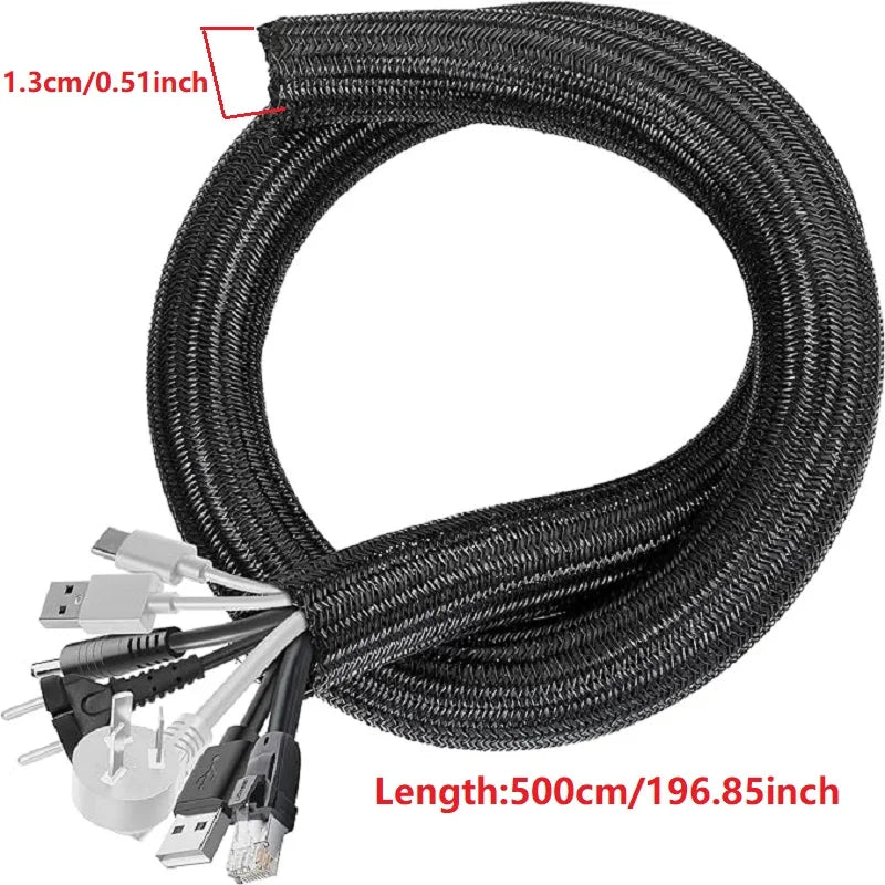 Geflochtene Kabelhülse aus Nylon, flexibel - erweiterbar 1-5m Länge