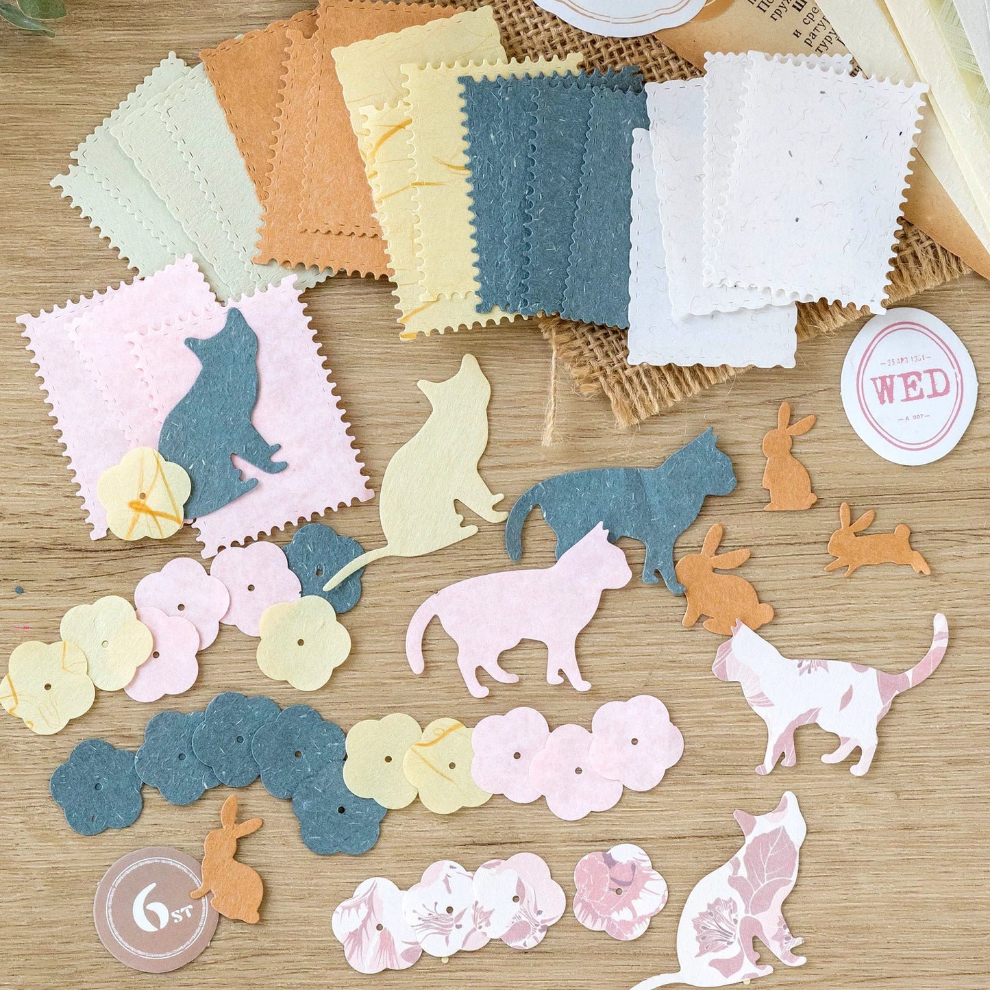 40 florale Vintage Papiere – Handgemacht - vielseitig für DIY - Scrapbooking