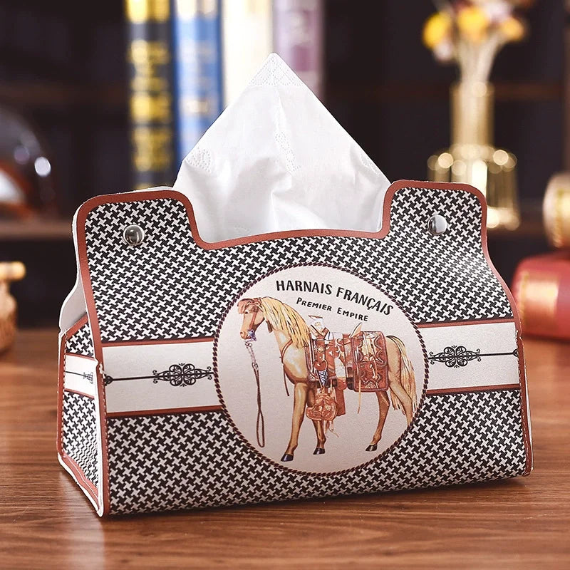 Leder Tissue Box Retro Stil Wasserdicht für Auto Wohnzimmer Bad