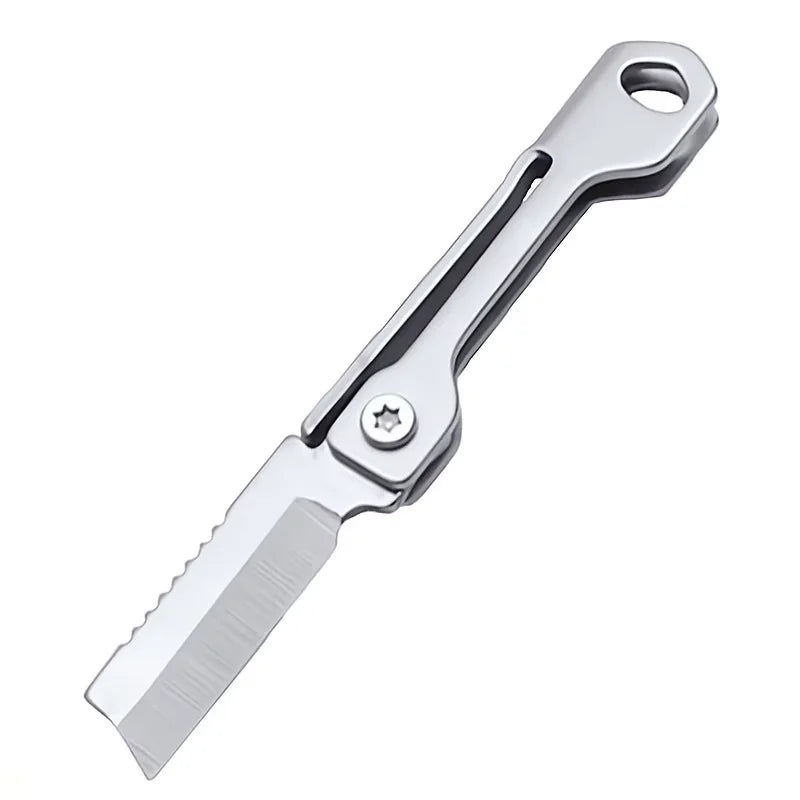 Mini Edelstahl Klappmesser mit Schlüsselbund für Outdoor Camping Wandern