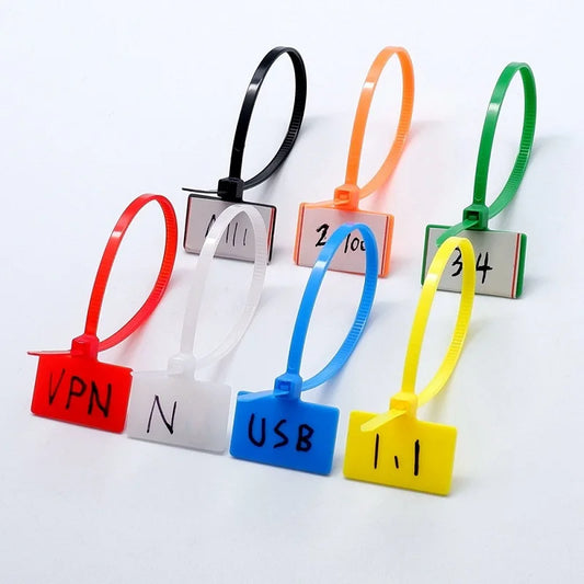 100 Nylon Marker Kabelbinder 25mm breit versch Farben 100 150 200mm Länge