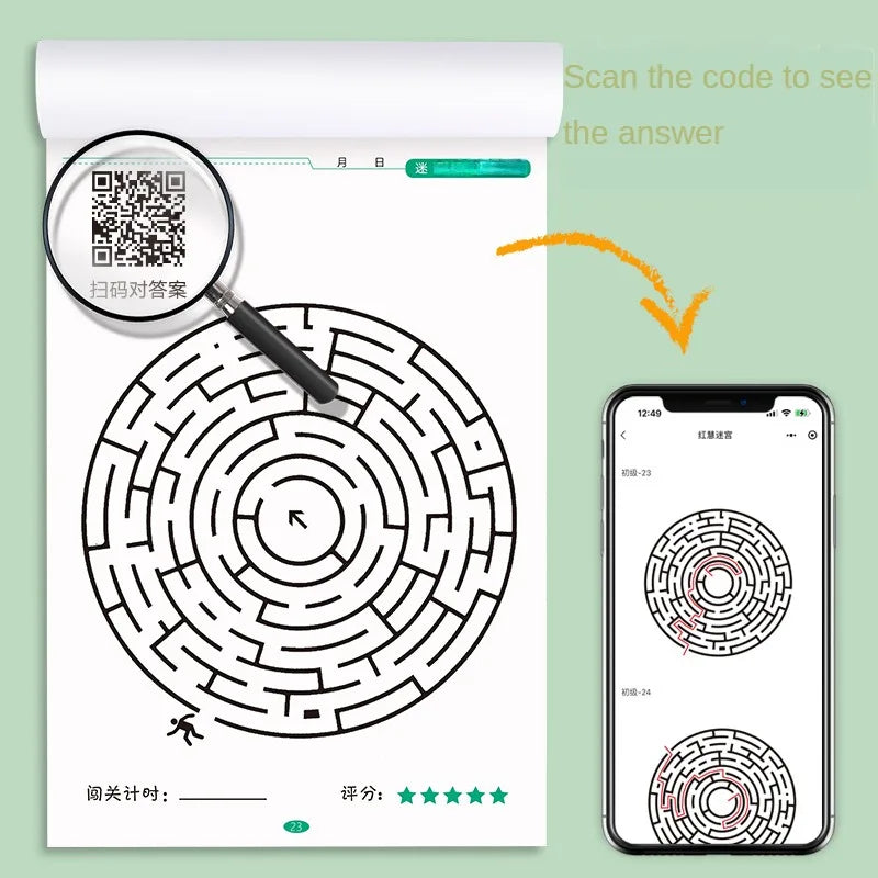 Spielerisch Lernen: Kinder Labyrinth Spielbuch für Konzentration - Köpfchen, 3–12 Jahre