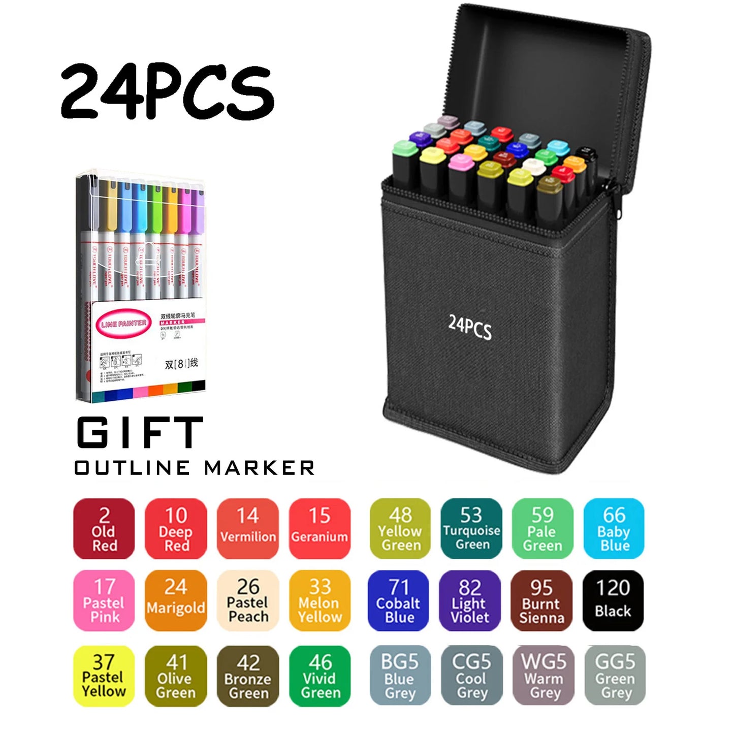 Doppelspitze Permanent Art Marker Set – 120 Farben für Zeichenkunst