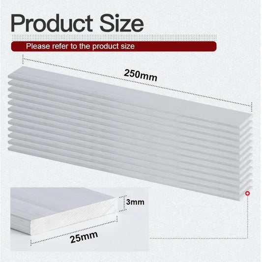 6061 Aluminium Flachstange 250 mm solide rechteckige Metallplatte