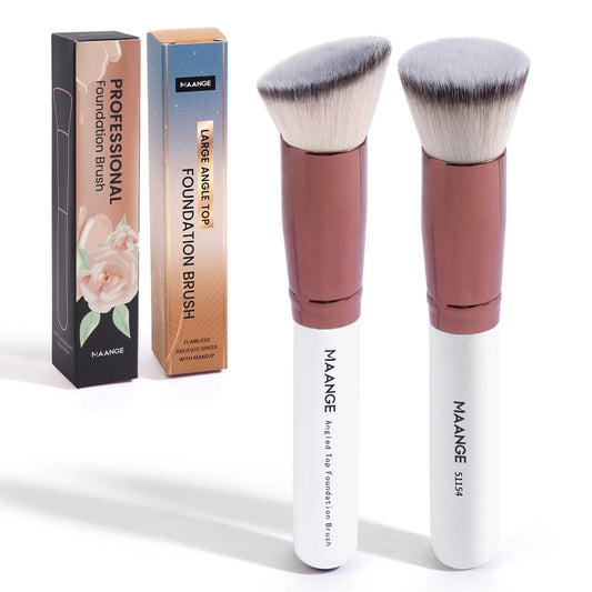 Makelloses Make-up: 2-teiliges Set mit weichen, synthetischen Pinseln für Foundation - Rouge