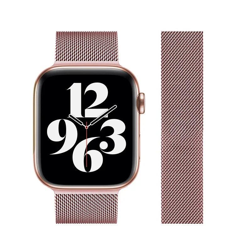 Edelstahl Mesh-Metallarmband mit Magnetverschluss für Smartwatches 38-49 mm