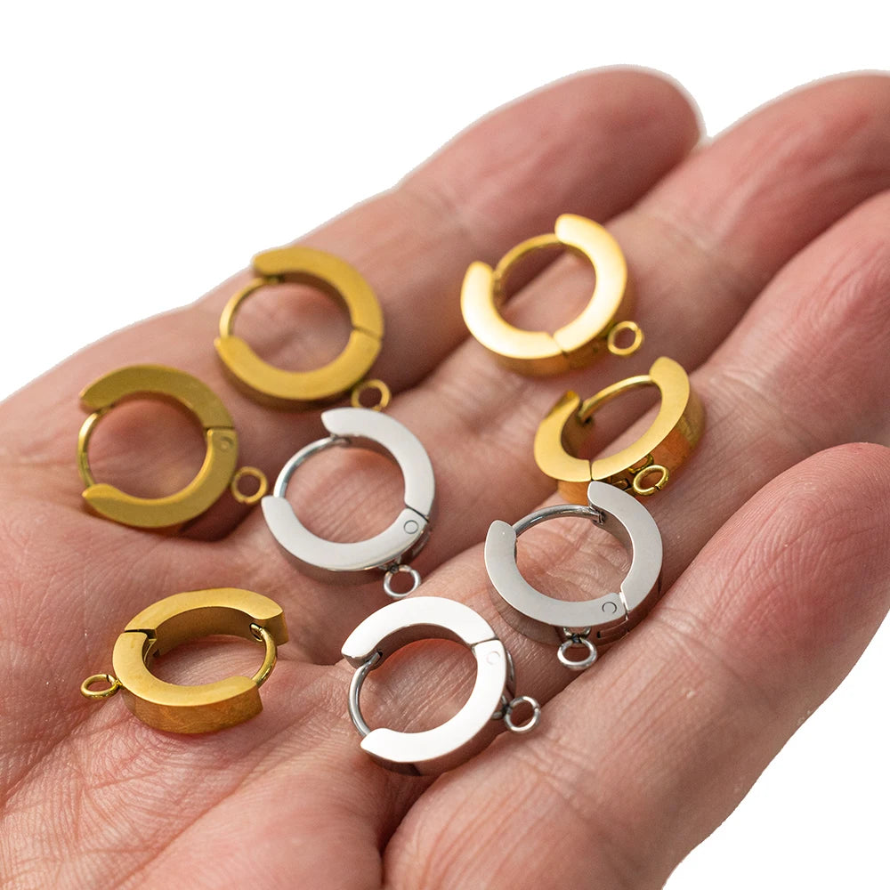 10er Set Edelstahl-Ohrringhaken mit Schlaufe für DIY-Schmuck