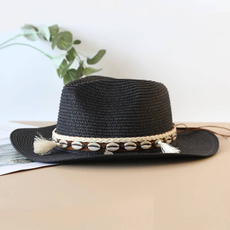 Stylischer Unisex Strohhut mit breiter Krempe – Leicht - UV-Schutz fürs Sommerlicht