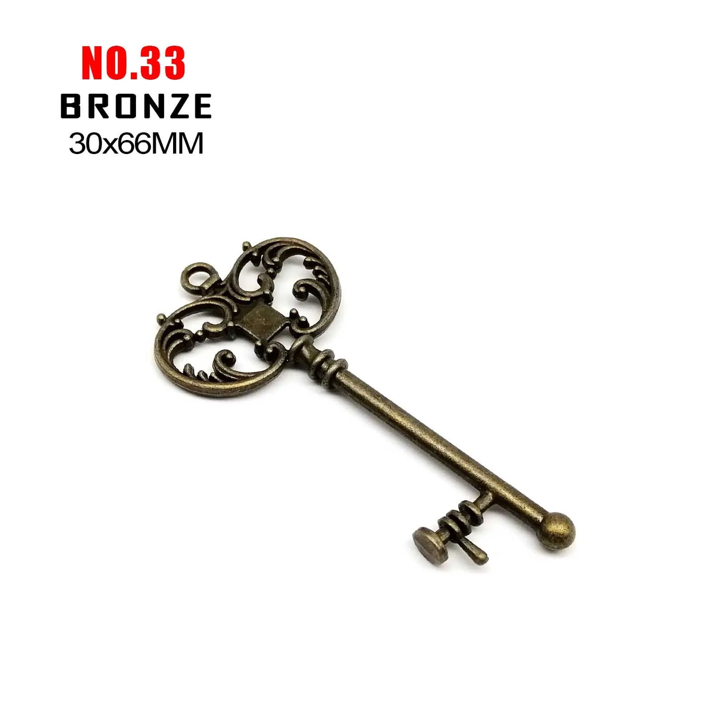 2er Set dekorative Metall-Schlüssel für Steampunk Schmuck DIY Basteln