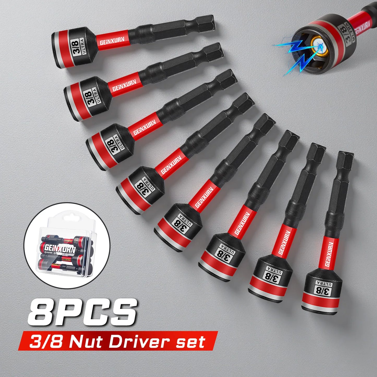 SAE Schlagmuttern-Schraubendreher-Set 1/4 5/16 3/8 Zoll 6-Punkt Sechskant-Schaft