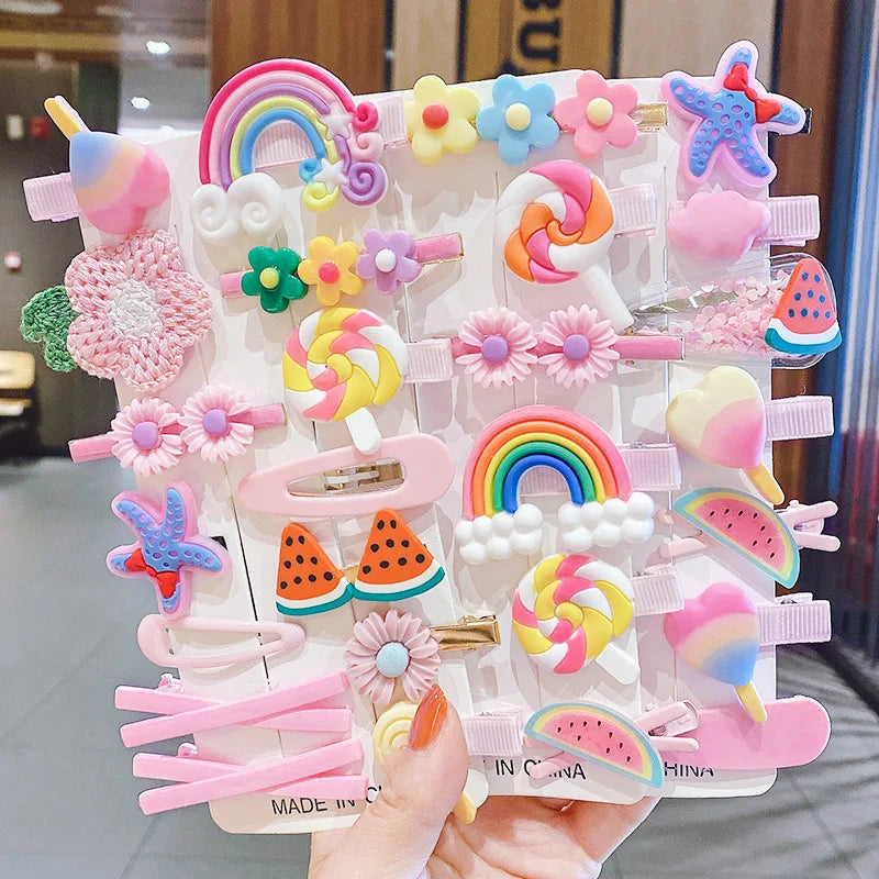 Bunte Cartoon Haargummis - Clips für Mädchen 1-3 Jahre – sanfter Halt - süßes Design