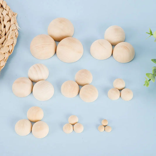 Natürliche halbe Holzperlen 10–30mm, 10–200 Stück – Kreativ - Vielseitig