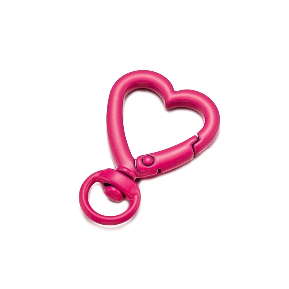 5er Set drehbare Metall-Karabiner mit Herzverschluss für Schmuck DIY