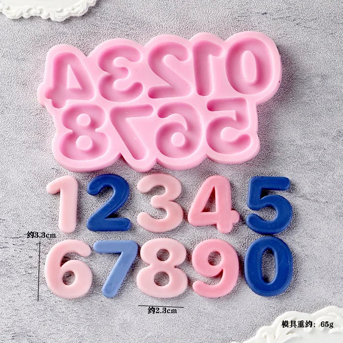 Vielseitige 3D-Silikonform: Zahlen - Buchstaben für Backen - Basteln