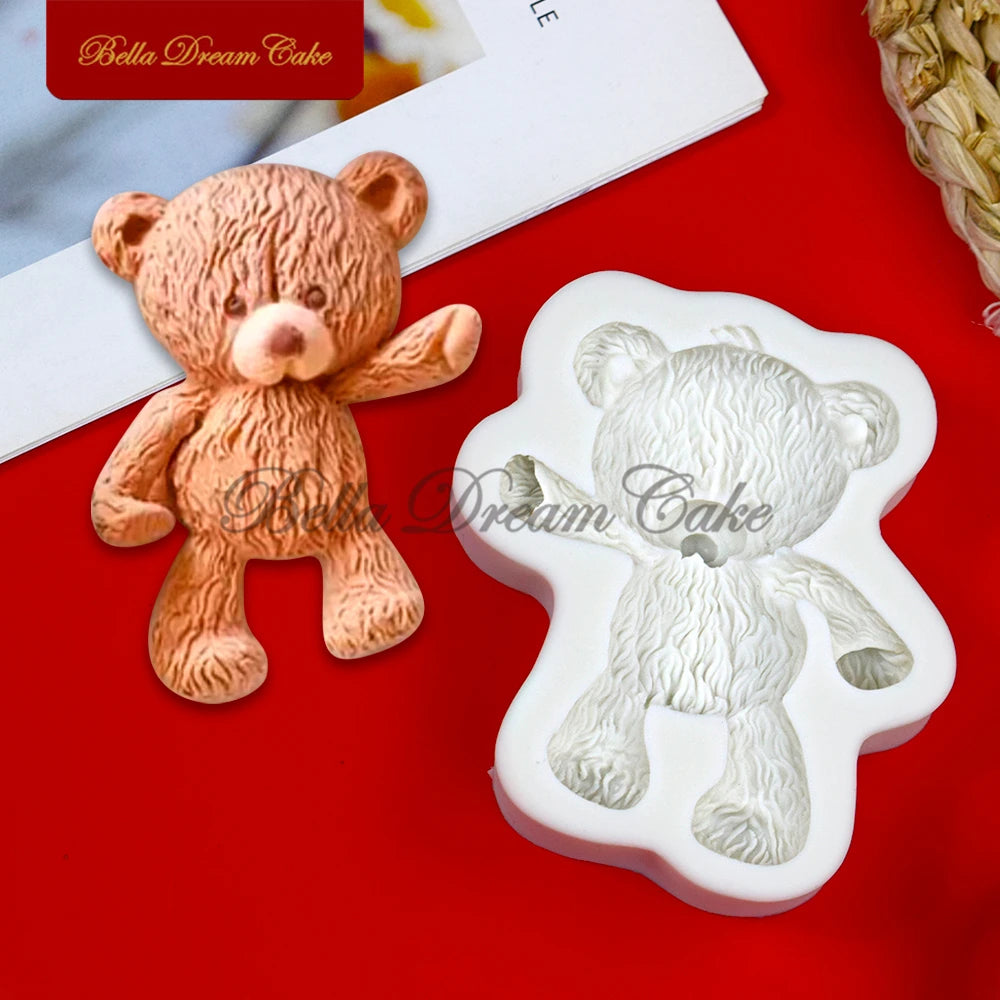 Vielseitige 3D Bären-Silikonform für Fondant, Backen - Basteln