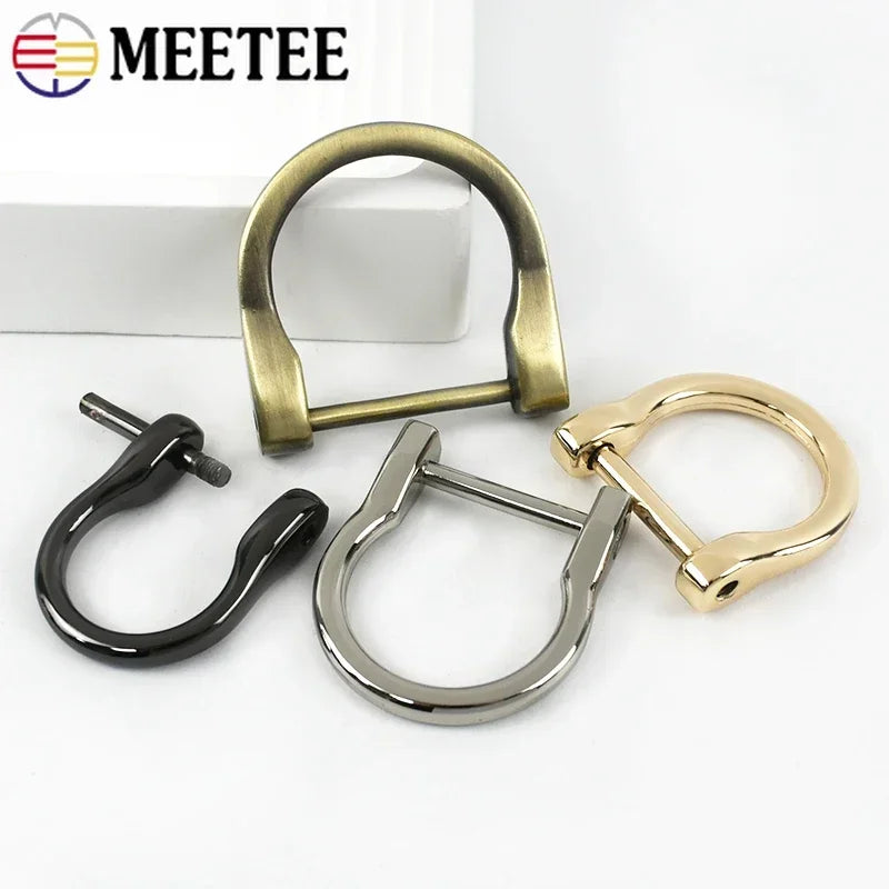 Metallschnallen D-Ring Haken 2/4/10 Stk. fuer Taschen Gurte Karabiner Zubehoer